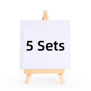 5/10 Sets Mini Easel Kit Blank Canvas Acrylic Paint Painting Craft Drawing Art Supplies For Kid Gift