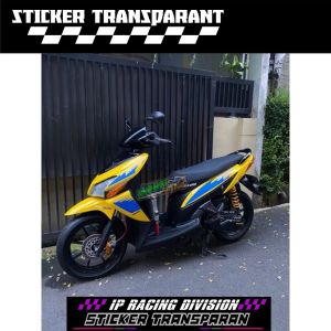 STRIPING STICKER VARIO CLICK 110 LAMA KARBU LIVERY SPOON SPORTS TRANSPARAN BLUE RACING striping tranparant