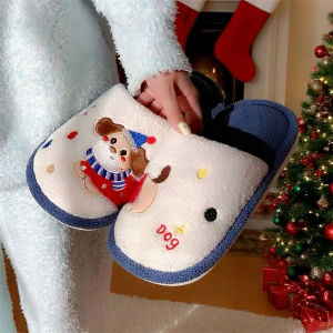 XIXITIAO บ้านนักเรียนแบบปิดรองเท้าแตะขนอบอุ่นสบายสำหรับฤดูใบไม้ร่วงฤดูหนาวรองเท้าแตะผ้าฝ้าย