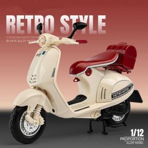 ZHUJI เสียง โมเดลมอเตอร์ไซค์โลหะผสม 1:12 โลหะผสม รถโมเดล ของเล่นมอเตอร์ไซค์และรถยนต์ย้อนยุค ของเล่นมอเตอร์ไซค์สำหรับเด็ก ขนาดจิ๋ว ของเล่นรถมีไฟและเสียงเพลง ของขวัญสำหรับเด็ก