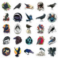 50PCS Sticker Crow misterius Cute kartun burung haiwan kalis air Graffiti Decal sesuai untuk DIY telefon Laptop Guitar Helmet Sticker hiasan. 