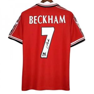 98-99 Premier League Manchester United Cổ Điển Cạnh Tranh Áo Jersey Beckham In Chữ Ký tay ngắn Jersey Người Hâm Mộ Bộ Sưu Tập Quà Tặng