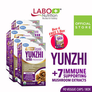 [Buy 6 Free 1] LABO Nutrition Bioactive Organic Yunzhi Ultra Turkey Tail + 7 Mushroom Extracts Supplement for Immune Health Recovery & Digestion Support with Lingzhi Yunzhi Cordyceps ABM Shiitake Maitake  • 90 Capsules