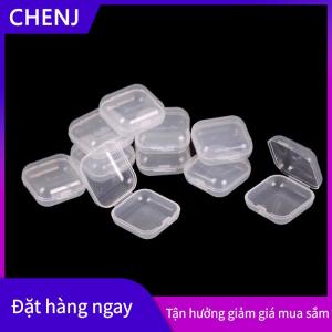 CHENJ 10 chiếc hộp nhỏ bằng nhựa trong suốt nhỏ hộp đựng nút tai trang sức Hộp đựng đồ