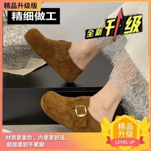 Free Shipping 7CM Thick-Soled Height-Increasing Closed-Toe Slip-On Sandals For Women Suitable For Spring And Autumn Easy To Wear And Versatile