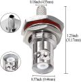 Brass BNC Female 75ohm 50ohm Crimp Connector BNC Female Bulkhead Jack Mount Connector Waterproof for RG316 RG 174 RG58 RG142 RG400 LMR195 LMR100 Q9 female Cable RF Connector Coaxial Cable. 