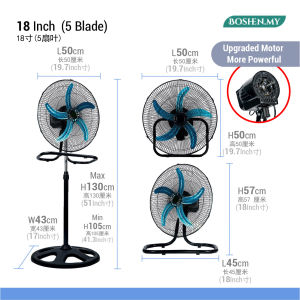 COOL POWER 12" Adjustable Air Circulation Stand Fan Household Living Room Kipas Angin Berdiri 空气循环扇