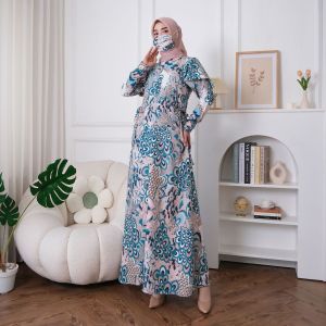 Baju Gamis Lebaran Terbaru New Fashion Dress Pakaian Muslim Syari Wanita Pesta Kondangan Motif