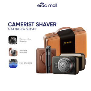 EROC Camerist Shaver Portable Mini Trendy Shaver Gift Set Wet and Dry Fast Charging High Speed Static Motor IPX7 Waterproof Whole Body Washable with Nose Hair Trimmer