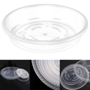 LIUMILAC Clear Plastic Plant Saucer Set Heavy Duty Round Drip Trays For Indoor Outdoor Pots Waterproof Reusable 5-Pack