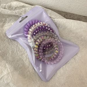 Fashion High Elastic Star Spiral Hair Rope Head Rope Ponytail Hair Ring Rubber Band Headdress