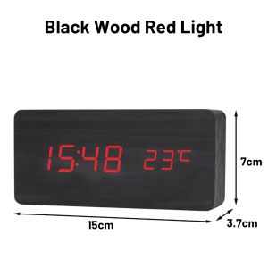 WORKWELL Wooden Digital Alarm Clock | Creative Silent Student LED Night Light Clock | Stylish Wood Clock for Living Room