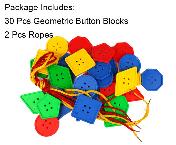 Block Threading Eyfs 30 Pcs Montessori Toys Educational Toys for Children Early Learning ...