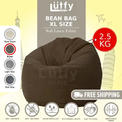 [Ready Stock] Adults Large Bean Bag Lazy Cozy Beads Sofa Chair Durable Water Repellent Breathable BEAN BAG (XL Size) 2.5kg+/- Filling Solid Living Room Decor