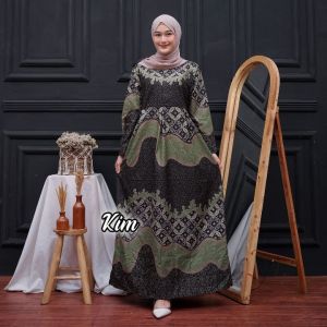 Gamis batik wanita modern batik pekalongan terlaris katun polymicro premium baju batik kondangan