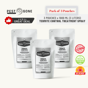 Pest Gone DIY Termites Anay Insect Killer Spray Odorless Insecticide Pest Control Refill Pack Bundle Set (1000 ml  x3)