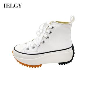 IELGY womens thick sole heightened high top sneakers canvas shoes