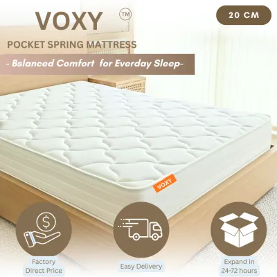 VOXY 20CM POCKET SPRING MATTRESS (8”) / SINGLE / SUPER SINGLE MATTRESS /QUEEN MATTRESS / KING MATTRESS