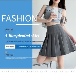 Korean Retro Short Skirt for Women – Anti-exposure High Waist Mini Pleated A-Line Skirt Versatile Look for Daily Party and Campus Wear (XS-XL)