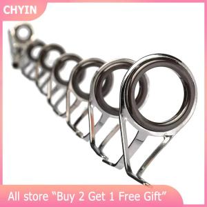 [COD] CHYIN 4pcs set Fishing Tackle Stainless Steel Repair Kit Set Fishing Rod Guide Ring Tip Fishing Pole Circle Ring Eye Guide Wire Loop