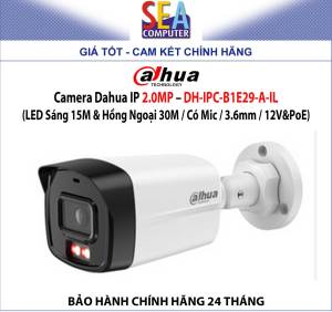Camera Dahua IP 2.0MP (LED Sáng 15M & Hồng Ngoại 30M / Có Mic / 3.6mm / 12V&PoE) – DH-IPC-B1E29-A-IL