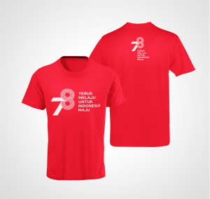 BA154 Kaos Agustusan HUT RI Kemerdekaan ke 78 Indonesia Terus Melaju Untuk Indonesia Maju Banyak bonusnya Kaos Topi dan Bahan Sablon Setrika