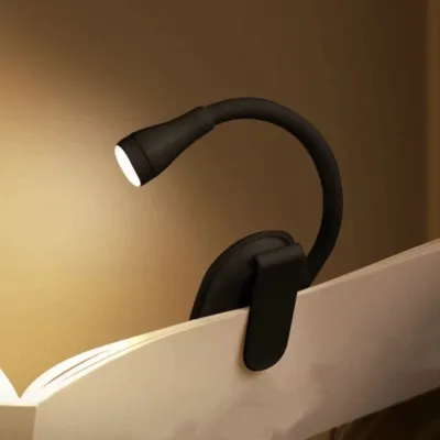 KECTTIO 3 Color Mini LED Book Light ABS Shell Adjustable Clip Clip Light 360° Flip Rechargeable Eye Protection Lamp Book Reading