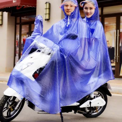 Jas Hujan PVC Tahan Air 1 Lapis Tebal Tidak Merembes Desain Patrun Untuk 2 Orang Dewasa All Size Riding Gear Motorcycles Murah Terbaik Terbaru Polkadot