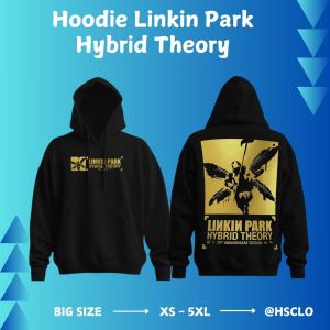 Hoodie Jumper HSCLO Musik Band LINKIN PARK HYBRID THEORY Sweatshirt Pocket  Bahan Fleece Ukuran Jumbo Big Size XS S M L XL XXL 3XL 4XL 5XL