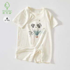 Cute baby summer romper short-sleeved pure cotton thin bodysuit