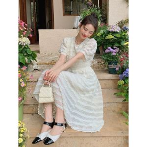 D11855 Haein Line Ruffle Midi Dress
