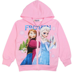 Bé Cô Gái Áo Khoác Phim Hoạt Hình Elsa công chúa Anna Đông Lạnh In tay dài có khóa kéo Cotton áo len trùm đầu Cô Gái Áo Khoác Áo Khoác Áo Khoác
