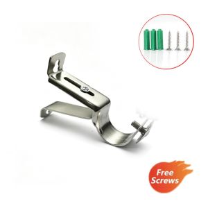 Adjustable Anti‑Rust Curtain Rod Bracket Iron Holder for Window & Closet Rod
