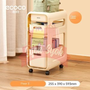 SyokSyok ECOCO Desktop Multipurpose Multi Layer Storage Floor Trolley Storage Cabinet Storage Box With Wheels