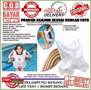Rompi Berenang Anak Gadis Bersayap Bahan PVC Tebal Pelampung Renang Kolam Renang