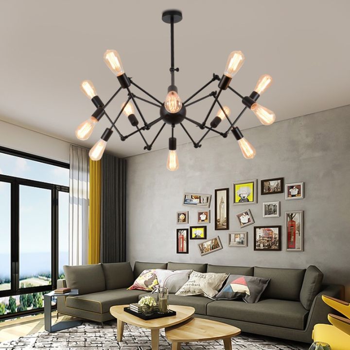 Pendant Light 12 Head Modern Vintage Modern Spider Lampu Gantung