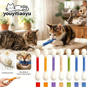 YOUYITIAOYU 6PCS Giant Swabs Cat Toy with Catnip Chew Felt Cotton Cat Teething Toy Indoor Cat Interactive Toy逗猫棒