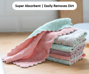 [SG SELLER] Microfiber Kitchen Cleaning Cloth Double Sided Super Absorbent Dish Towel