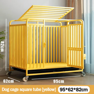 Square Tube Pet Cage Pet Cage Metal Cage for Dog Cat with Wheels Suitable for Small Medium Big Dog Cage with Poop Tray