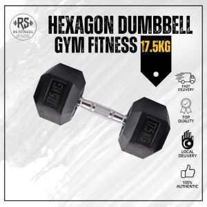 Hexagon Dumbbell 17.5KG Gym fitness dumbbell weight lifting Angkat berat Indoor muscle training