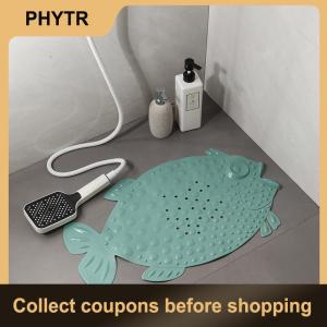 【PHYTR】 Bathroom Anti-slip Mat Shower Room Foot Rubbing Dead Skin Massage Foot Mat Home Bathroom Bath Suction Cup Floor Mat