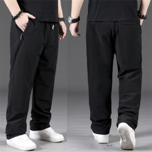 【Plus Size】60-150KG Men Oversized Casual Loose Straight Sports Quick Dry Elastic Pants㏇0704