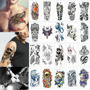 100 Sheets Wholesales Waterproof Fake Temporary Tattoo Man Women Cool Arm Leg Art Sleeve Glitter Eagle Black Sticker h260819