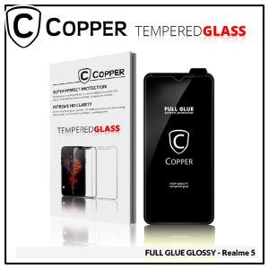 Realme 5 - COPPER Tempered Glass Full Glue Premium Glossy