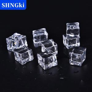 SHNGki 10PCS Pack Fake Artificial Acrylic Ice Cubes Crystal Clear 2 2.5 3cm Square