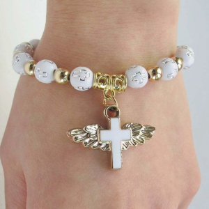 Novelty Decoration Angel for Cross Bracelet Rosary Bead Pendant Charm Bracelets Catholic Style Holiday Gift for