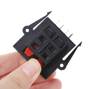 4 Way 2 Row Speaker Terminal Strip Block Spring Speaker Terminal Clip Push Release Connector 1 Kgf Actuating Force