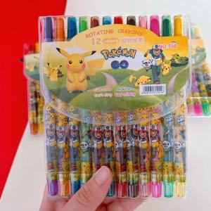 YF sanrio Crayons 12 colors cute Children Gifts paintbrush oil pastel Long Crayons Stationery starter gift FY