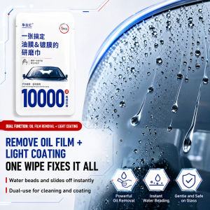 ✨Water Spot Remover For Auto Glass For Car Owners Rain Oil Film Cleaning Pad/Glass Polishing Towel/Membrane Eliminator Summer Use/Reusable/Car Glass Oil Film Removal Polishing Pad