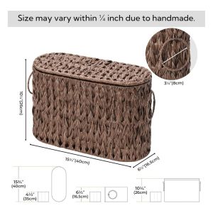 PURETEN Wicker Woven Toilet Paper Storage Baskets Large Capacity Water Hyacinth Wicker Baskets Versatile Household Toilet Paper Holder for Bathroom